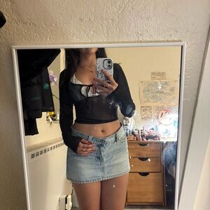 Black Sheer Crop Top